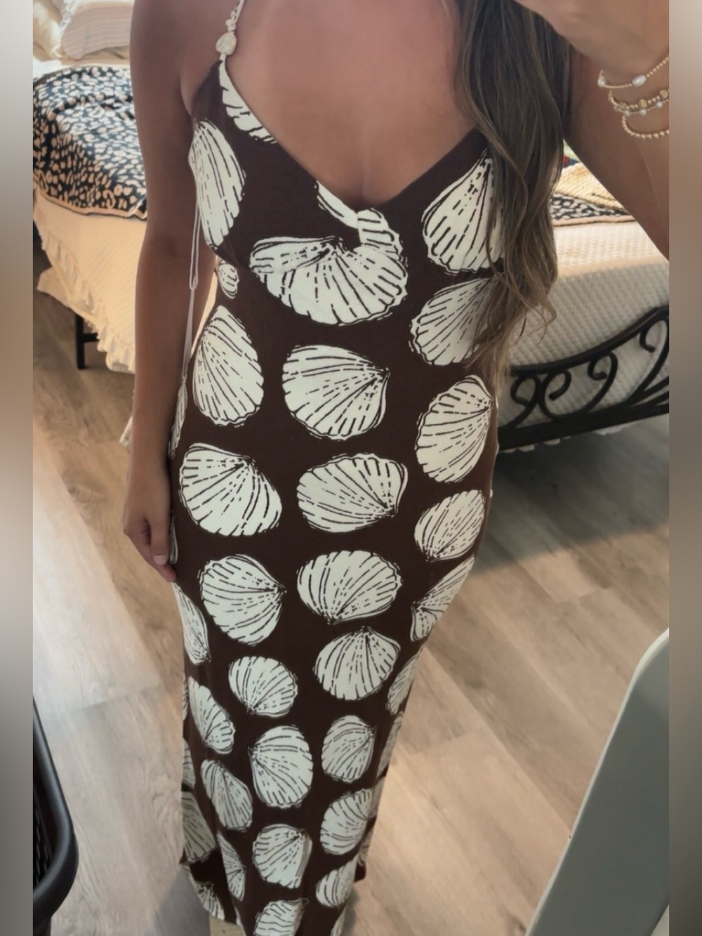 Sienna Sky Brown Seashell Maxi Dress